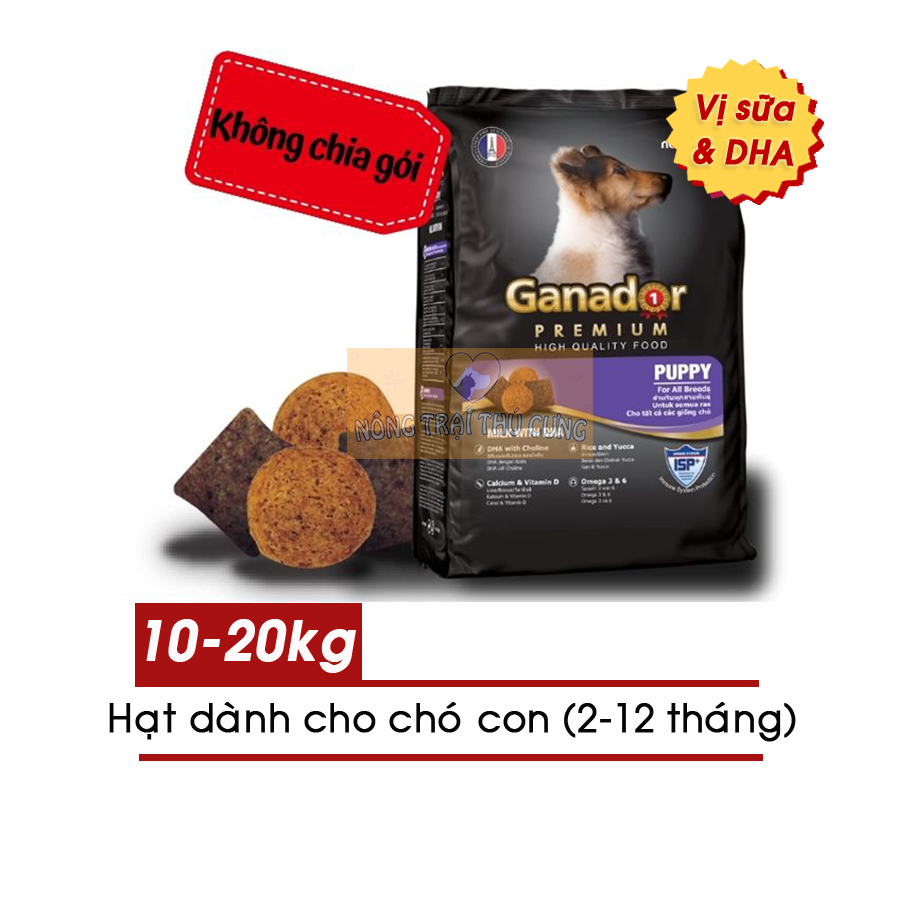 Hạt cho chó con ganador puppy sữa & dha 10kg-20kg -