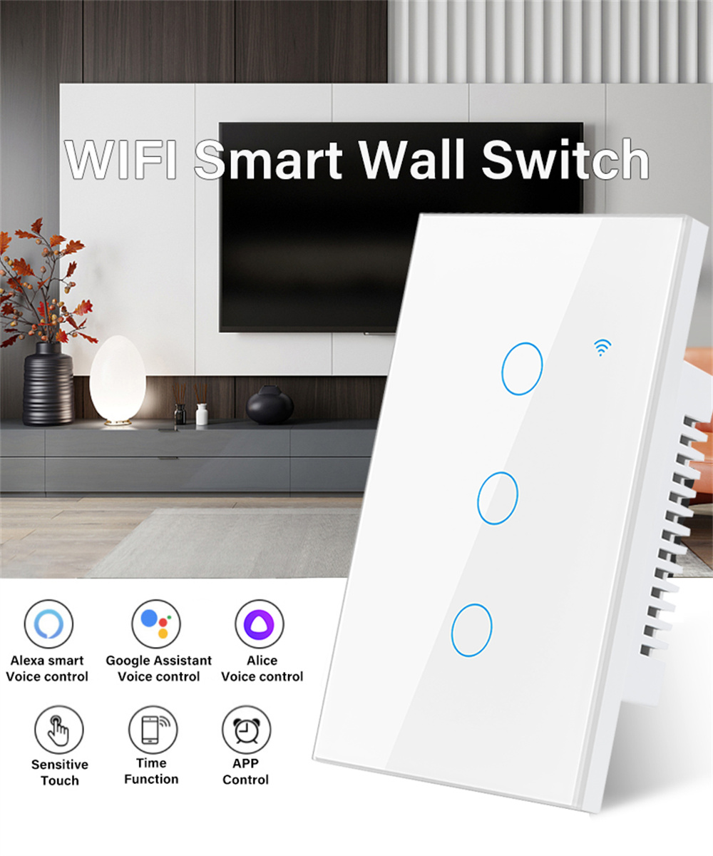 Suke graffiti công tắc thông minh Wi-Fi bảng điều chỉnh công tắc cảm ứng nút home treo tường không cháy chuyển đổi yêu cầu dây trung tính