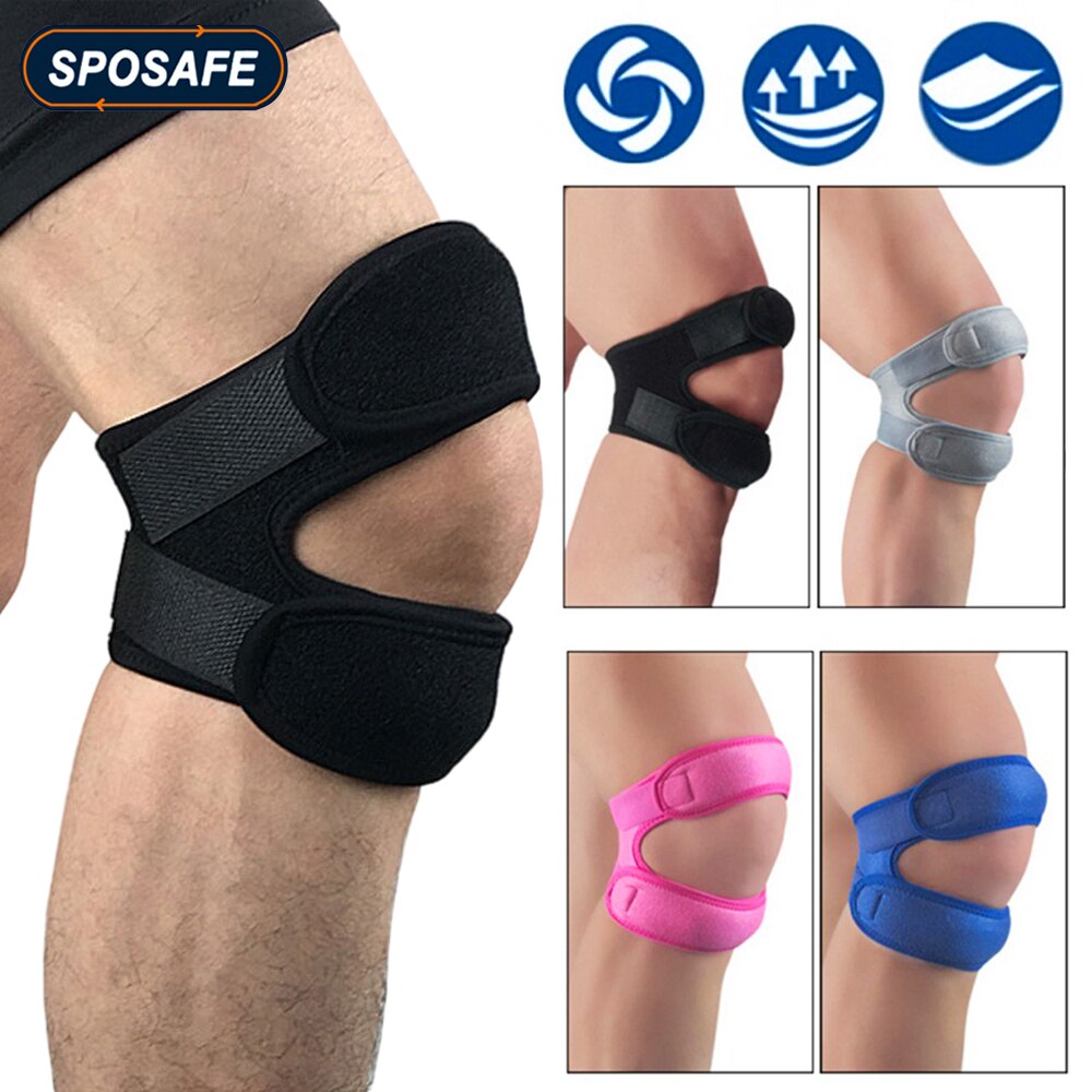 1Piece Adjustable Patella Knee Strap with Double Compression Pads Knee