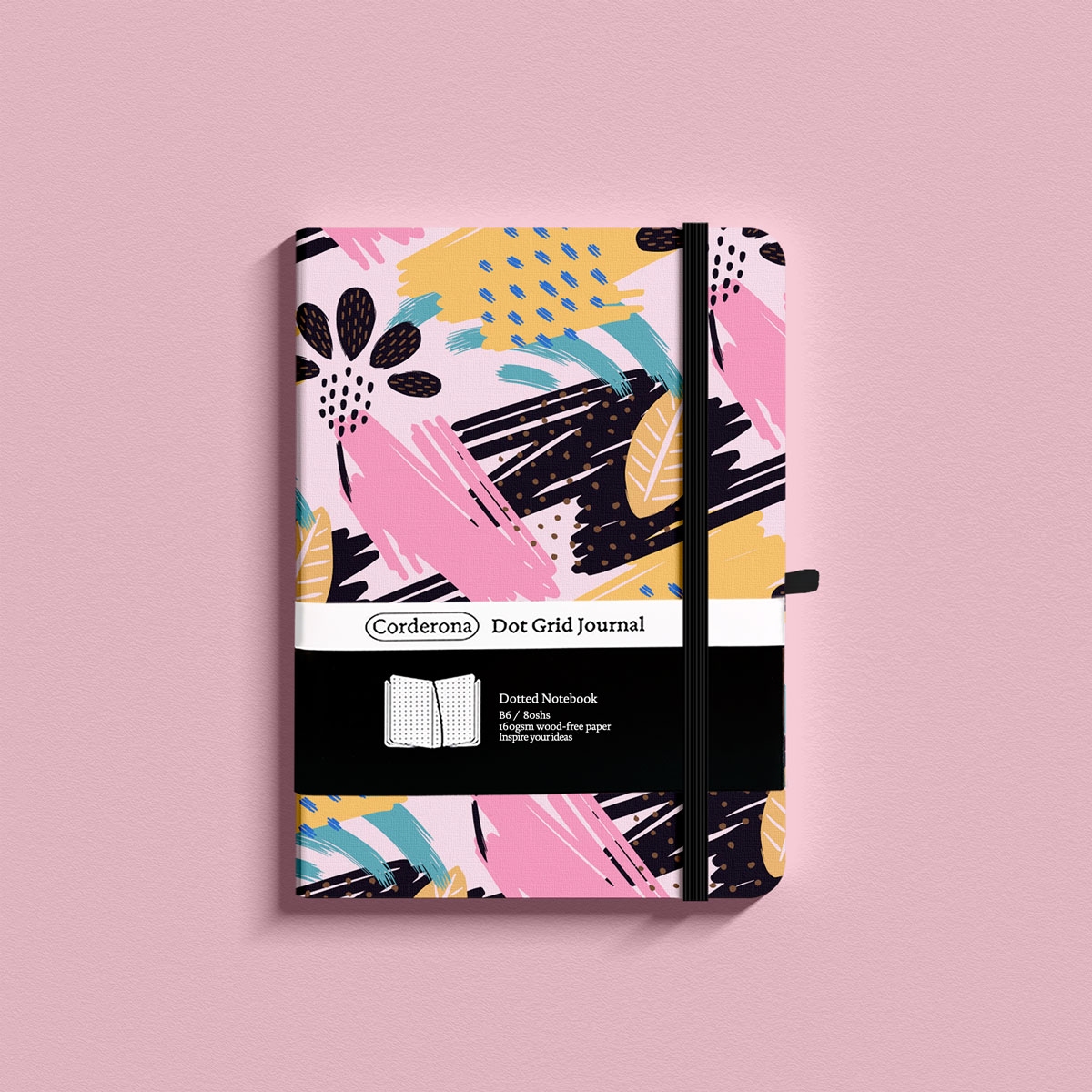 Corderona Floral Bullet Dotted Journal 160gsm Thick Paper Elastic