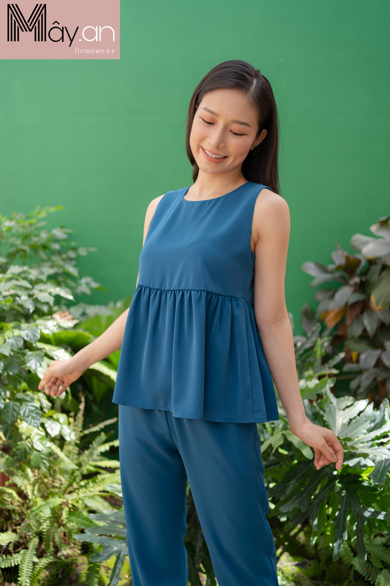 Đồ mặc nhà MÂY baby doll lụa Hàn quốc quần dài