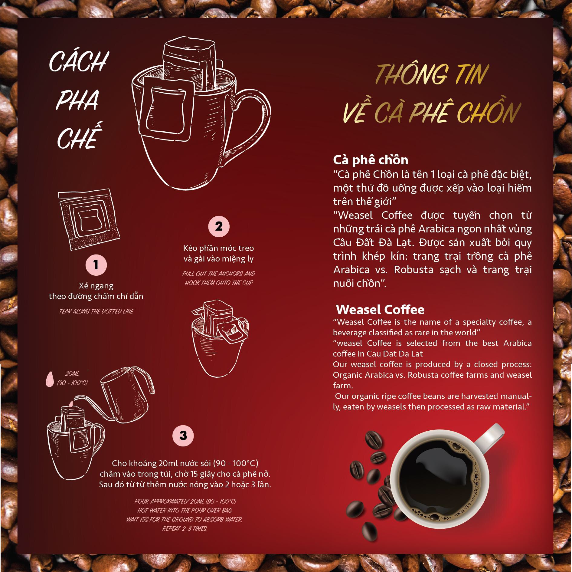 Cà phê chồn phin giấy (5gói x 15g)