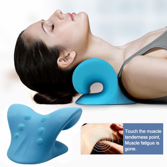 Neck Shoulder Stretcher Relaxer Cervical Chiropractic Traction Device Pillow for Pain Relief Cervical Spine Alignment Gift◈