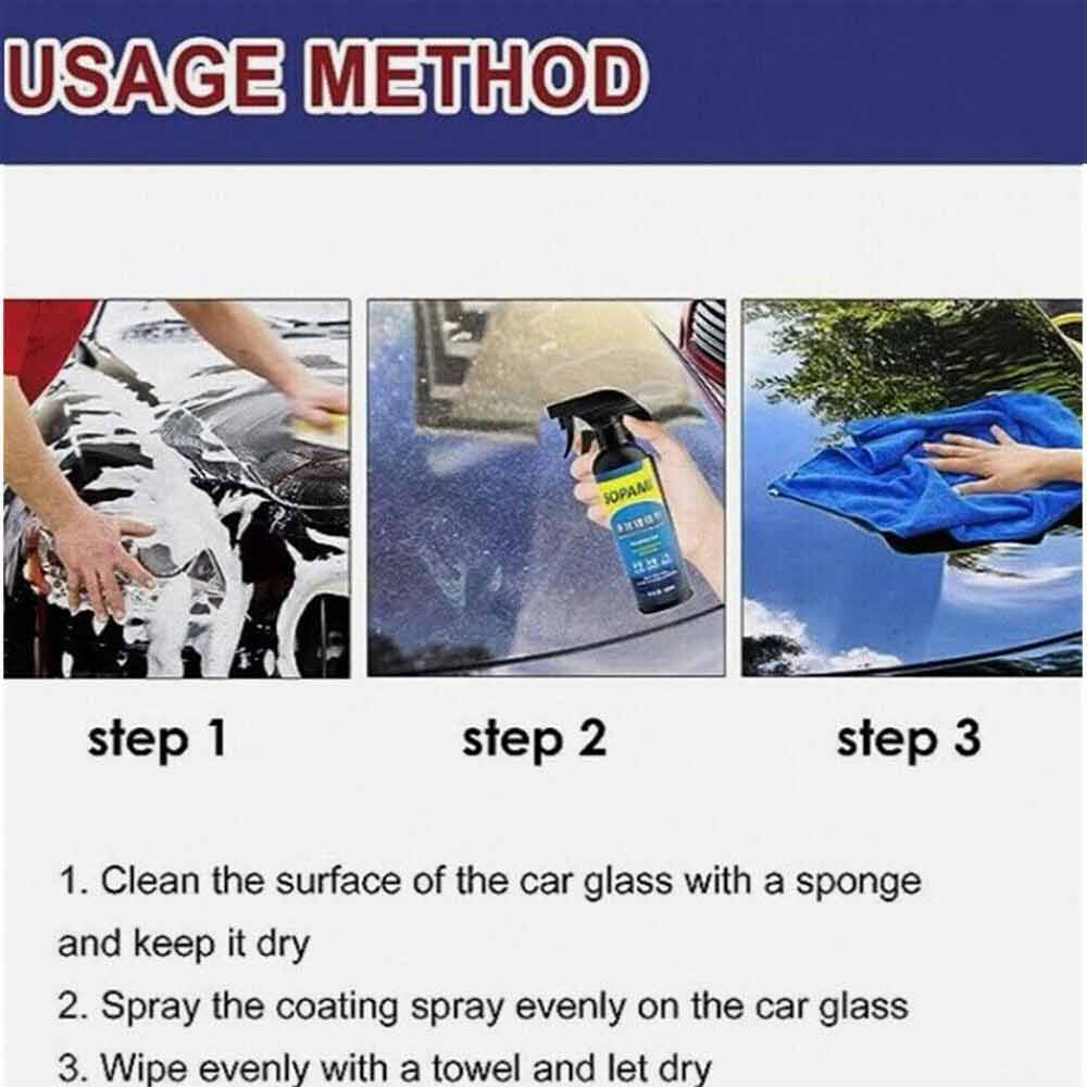 Sopami Car Coating Spray,Sopami car glass cleaner,Sopami Oil Film Emulsion  Glass Cleaner,Sopami Quickly Coat Car Wax Polish Spray Waterless Wash,Nano