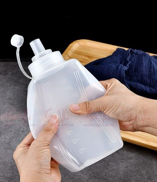 Chai nhựa đựng sốt vuông (300ml/600ml/800ml/1000ml)