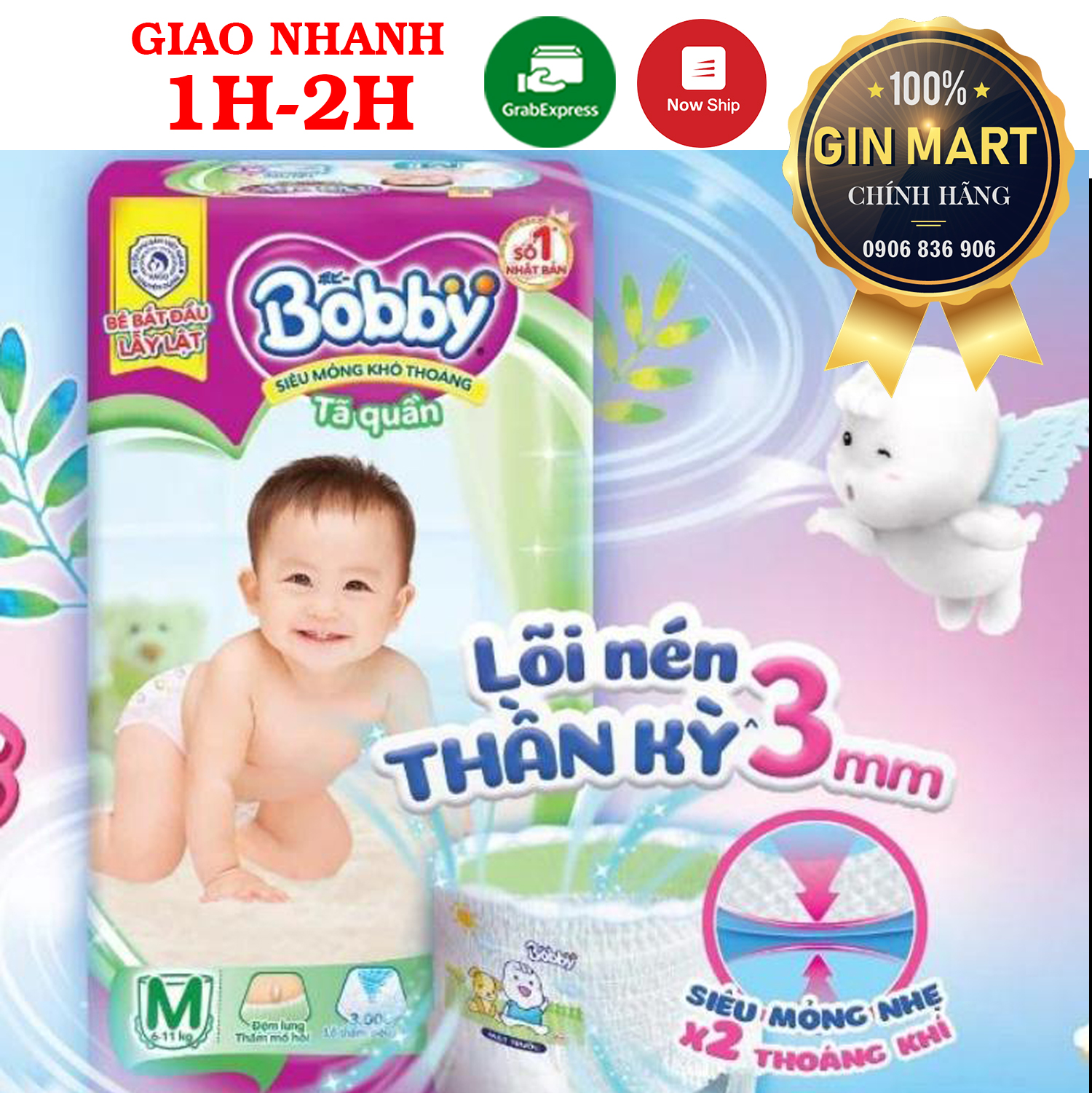 Tã quần Bobby mới Mega Jumbo M120/L104