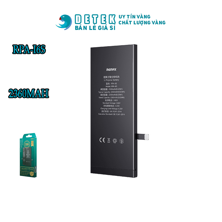 Pin dung lượng cao cho iph 6 remax rpa-i6 2360mah iph 6s remax rpa-i6s 2360mah