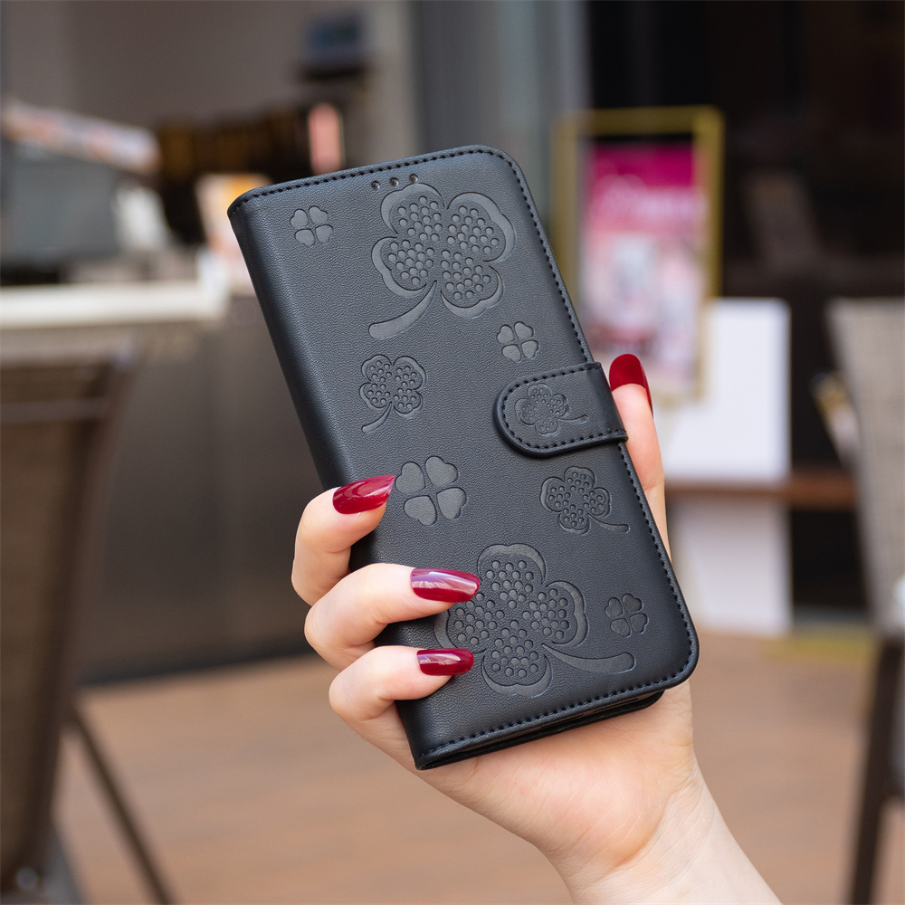 Case For Xiaomi Redmi Note 9 Pro Max Note 9s Redmi Note 8T Redmi 9 Redmi Note 9 Redmi 10X 4G Redmi 9A Redmi 9C Redmi 10A Poco C31 Redmi Note 8 Pro Fashion PU Leather Four Leaf Clover Phone Case Flip Folio Card Wallet Protective Back Cover