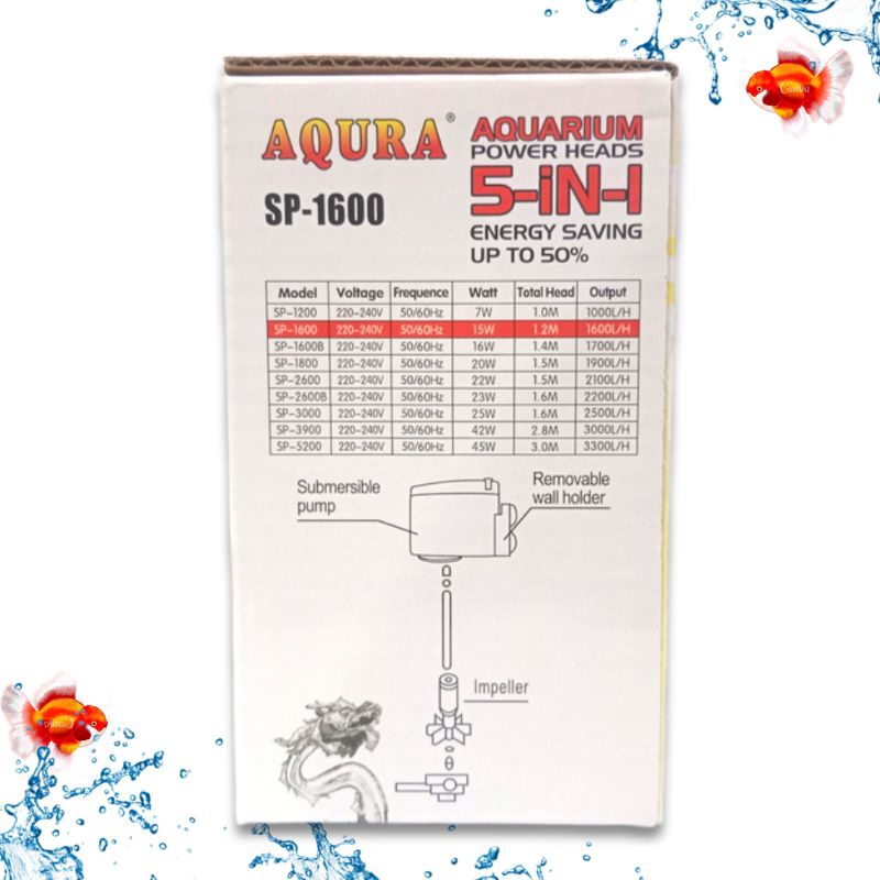 Pompa Aquarium AQURA 5IN1 SP 1600