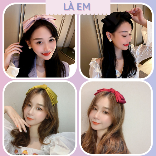Cài Tóc Nơ Lụa Phong Cách Hàn Quốc Xinh Xắn Tiểu Thư Hàn Quốc