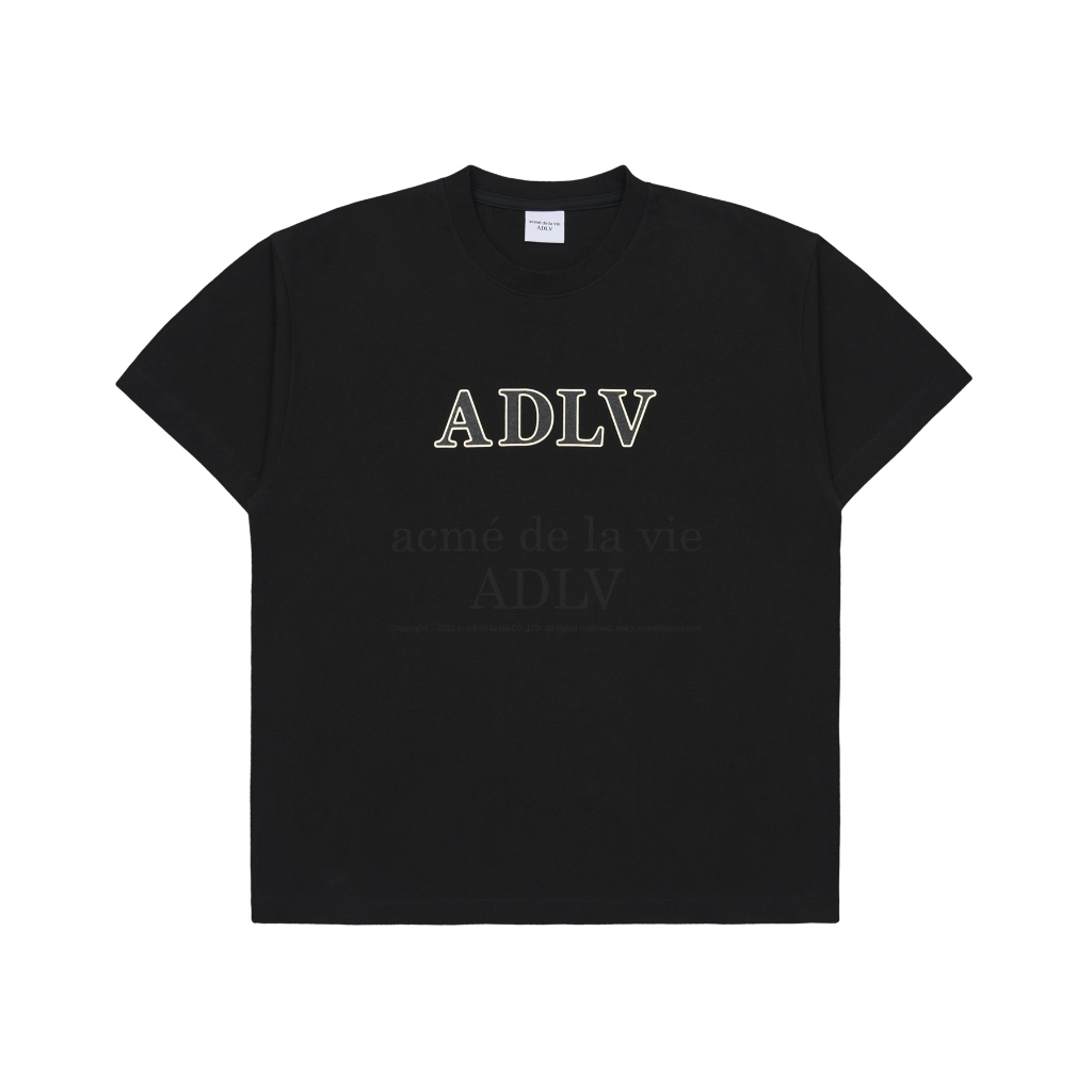 Áo thun adlv in outline logo dáng suông màu đen/trắng - hàng chính hãng