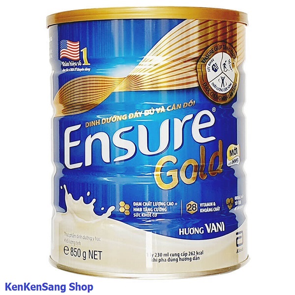 Sữa bột Abbott Ensure Gold HMB Mới Hộp 850g (dành cho người lớn tuổi)