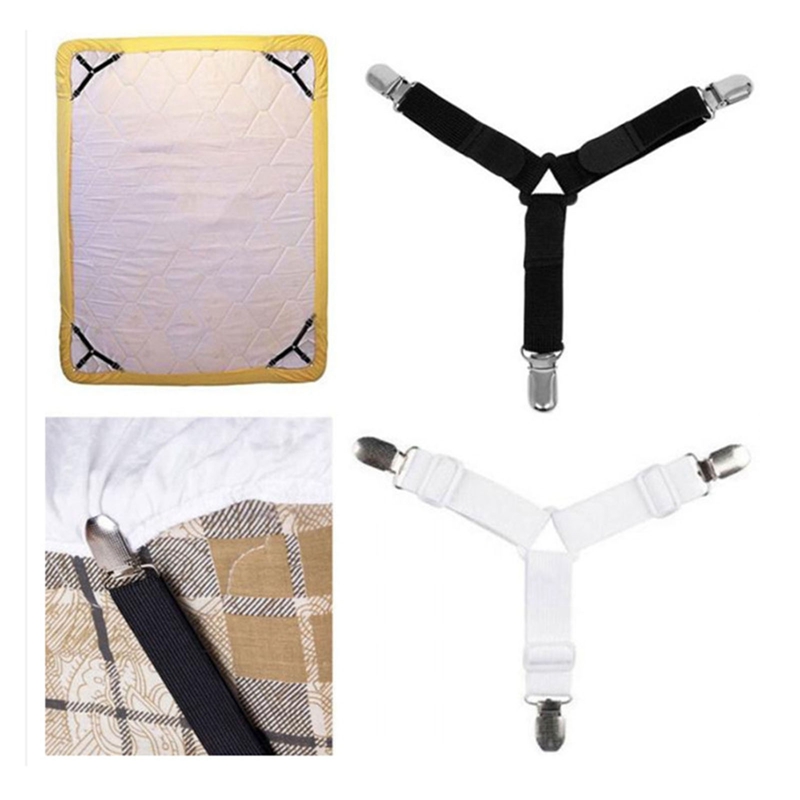 4Pcs Triangular Bed Sheet Fixing Clip Adjustable Sheet Clip Sheet Buckle Sheet Holder