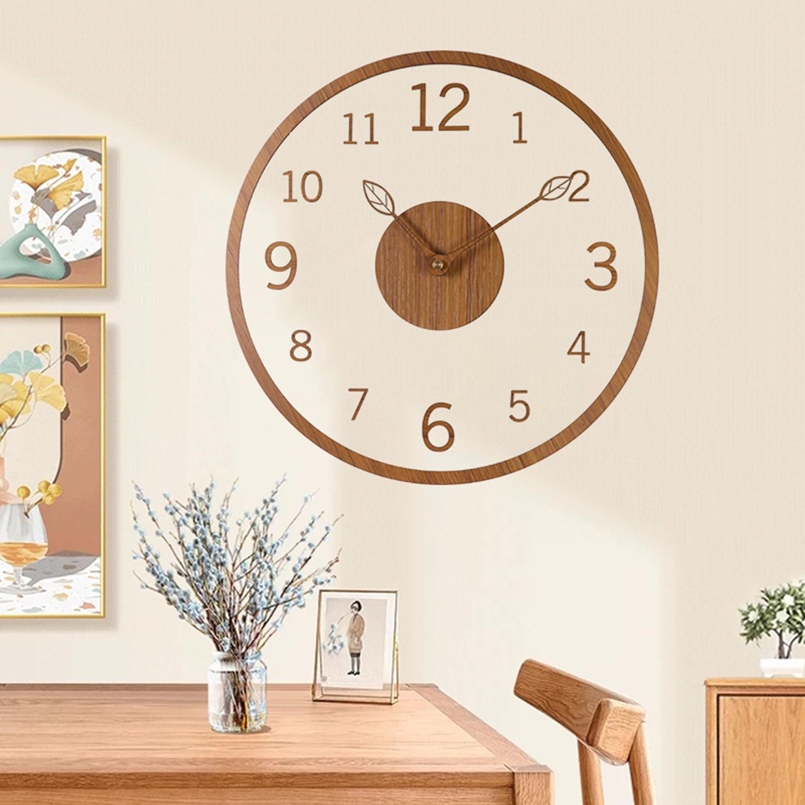 Moon Whistle Modern Wall Clock Silent Wooden Wall Hanging ...