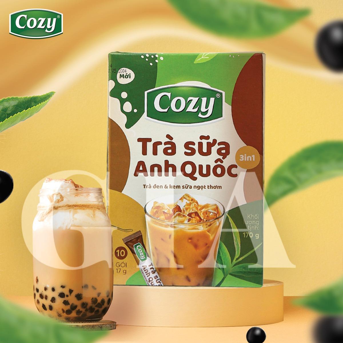 Trà sữa matcha, trà sữa anh quốc cozy 3in1 hộp 10 gói 17g