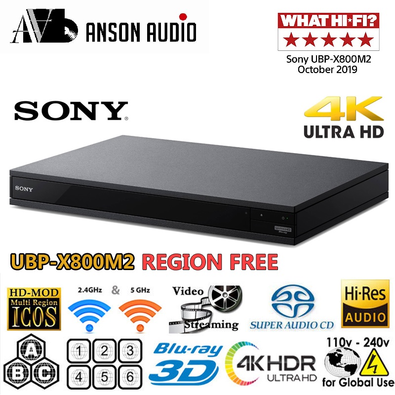 Sony Blu-ray Player UBP-X800M2 All Zone Free MultiRegion 4K & Ready Player  One