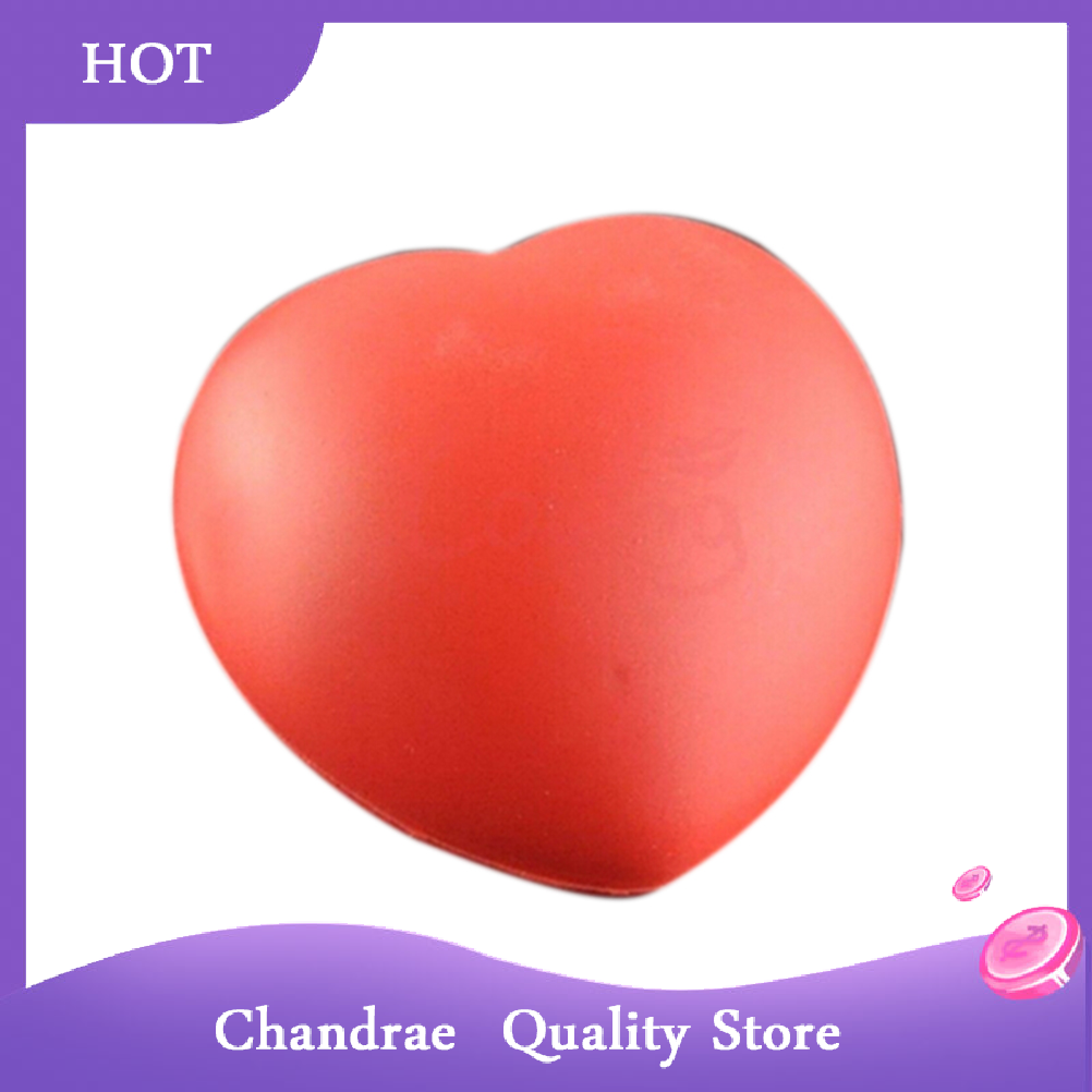 [Chandrae] Heart Shaped Exercise Stress Relief Squeeze Elastic Rubber Soft Foam Ball