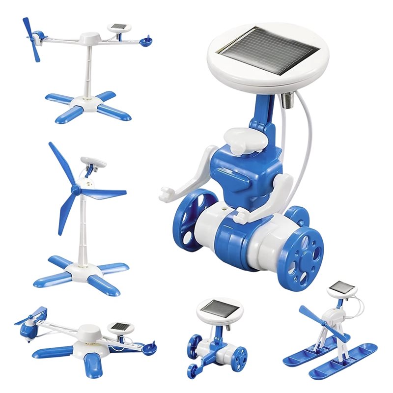 6-In-1 Solar Science Set Educational DIY Robot Kit Light Powered Toys, Multiple Assembly Shapes