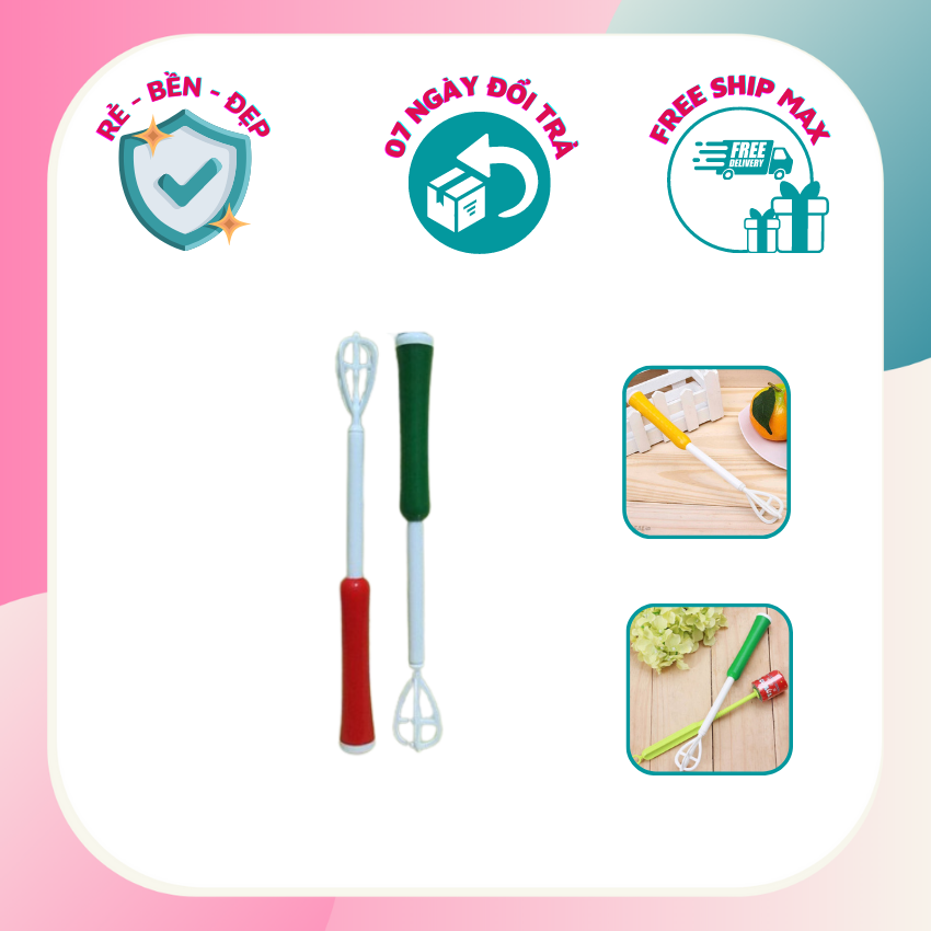 [XẢ KHO]Cây đánh tạo bọt cà phê cầm tay, Que đánh trứng bằng nhựa có lò xo, nhiều màu giao ngẫu nhiên Viet Shop Da Nang
