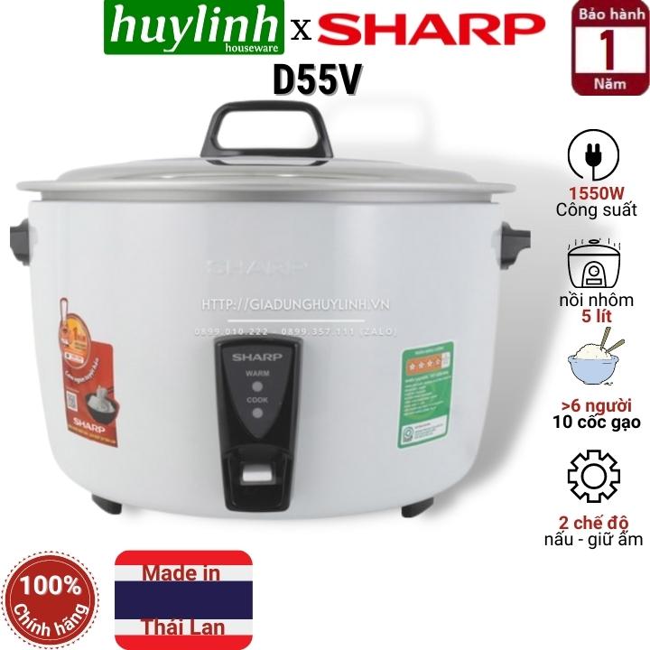 [HCM]Nồi cơm điện công nghiệp nắp rời Sharp KSH-D55V - 5 lít
