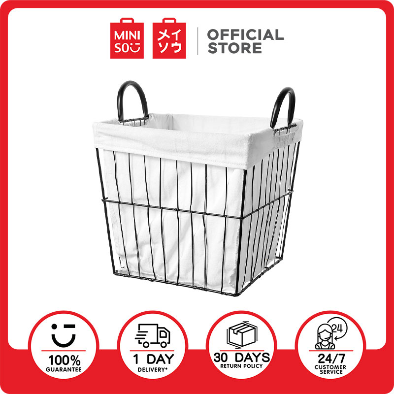 MINISO Wire Storage Basket with Removable Liner Lazada PH