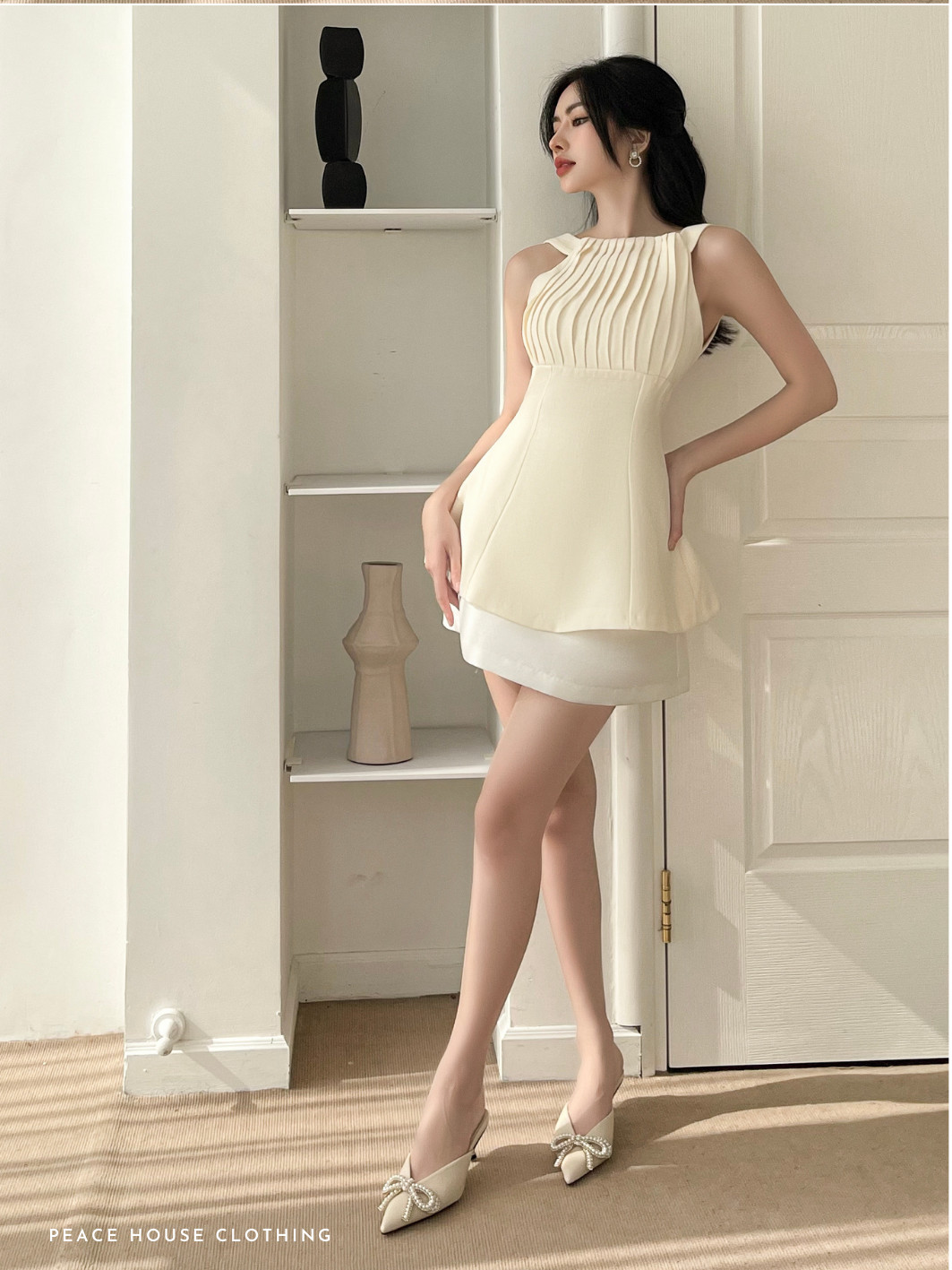 Áo thân dập ly chiết eo , Peace House Clothing