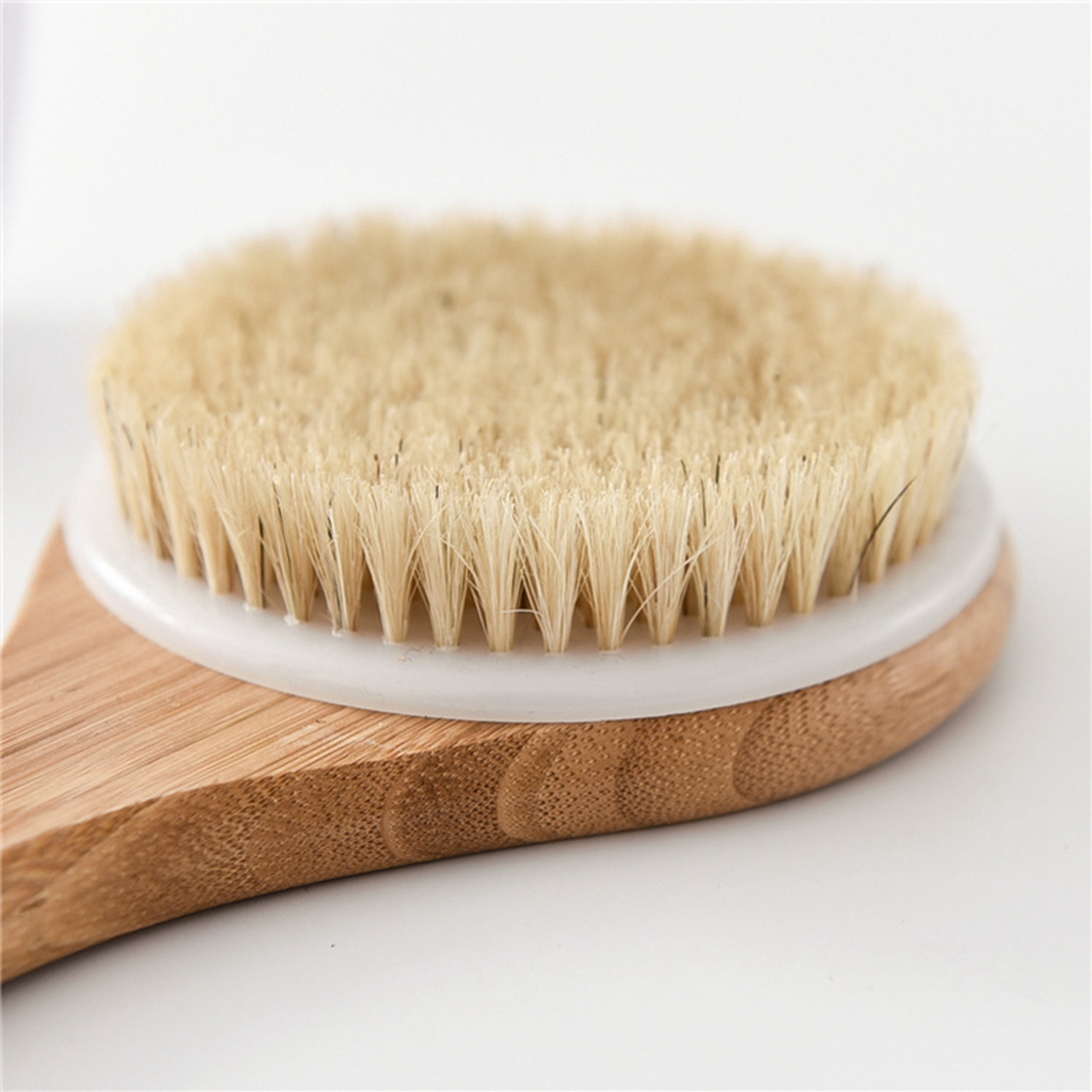 Cuticate khô Spa da cọ tắm cơ thể chà lưng công cụ cán gỗ dài