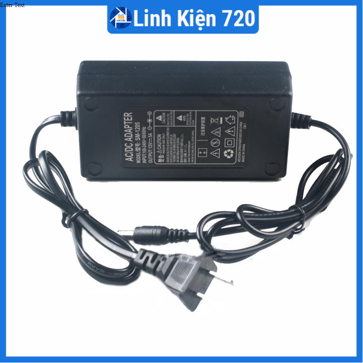Nguồn Adapter 12V 5A jack DC 5.5x2.1mm