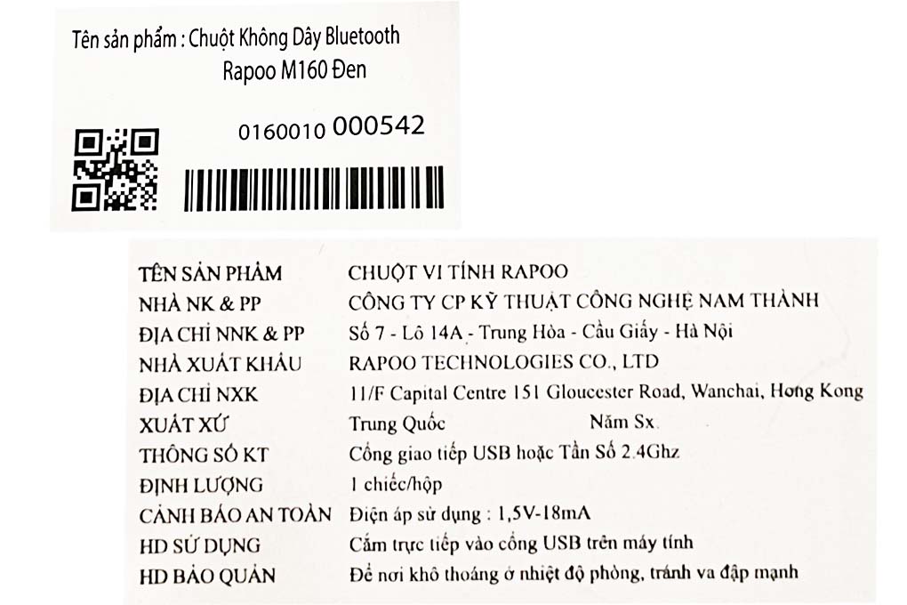 Chuột Không Dây Bluetooth Rapoo M160 Đen