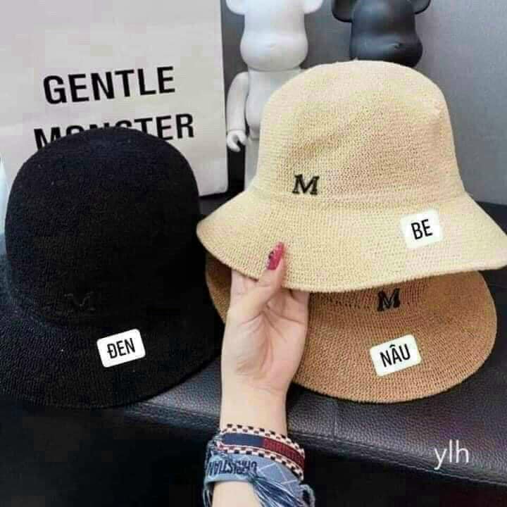 Mũ cói chữ M phong cách hàn quốc