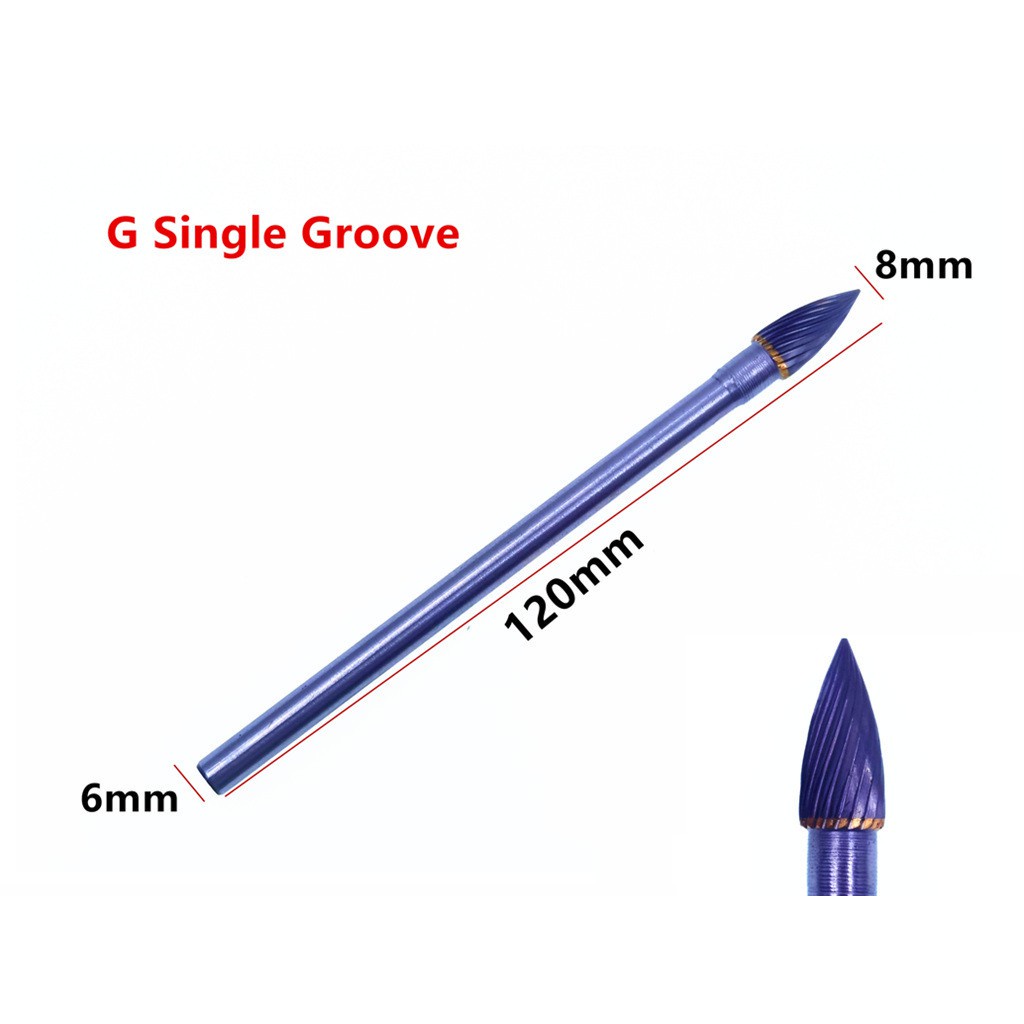 1pcs 6x8x120mm Long Tungsten Carbide Burrs for dremel Grinding Steel Grinding Wood Grinding