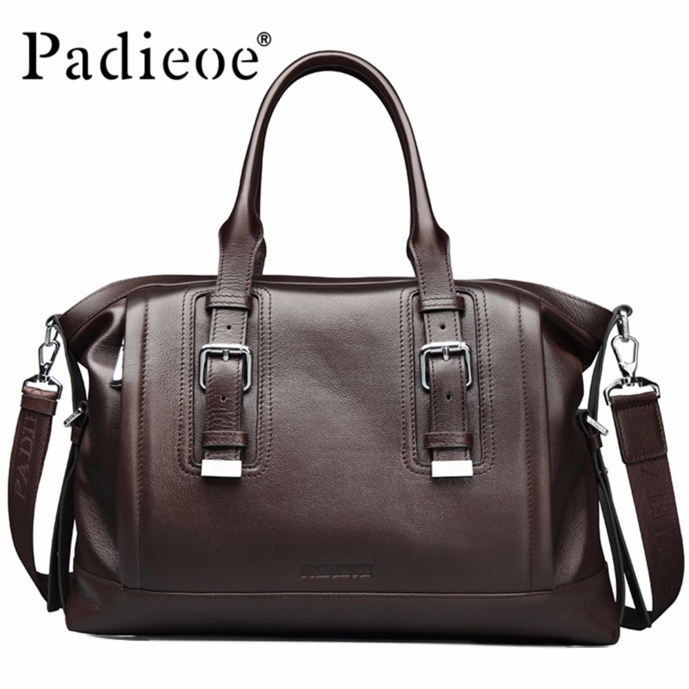 Men Genuine Leather Briefcase Business Messenger Sling Shoulder Bag Tote Handbag