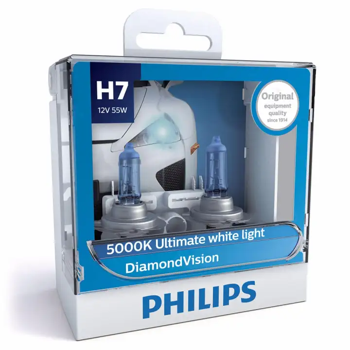 philips diamond vision 12v halogen car headlight bulb h7 5000k lazada singapore