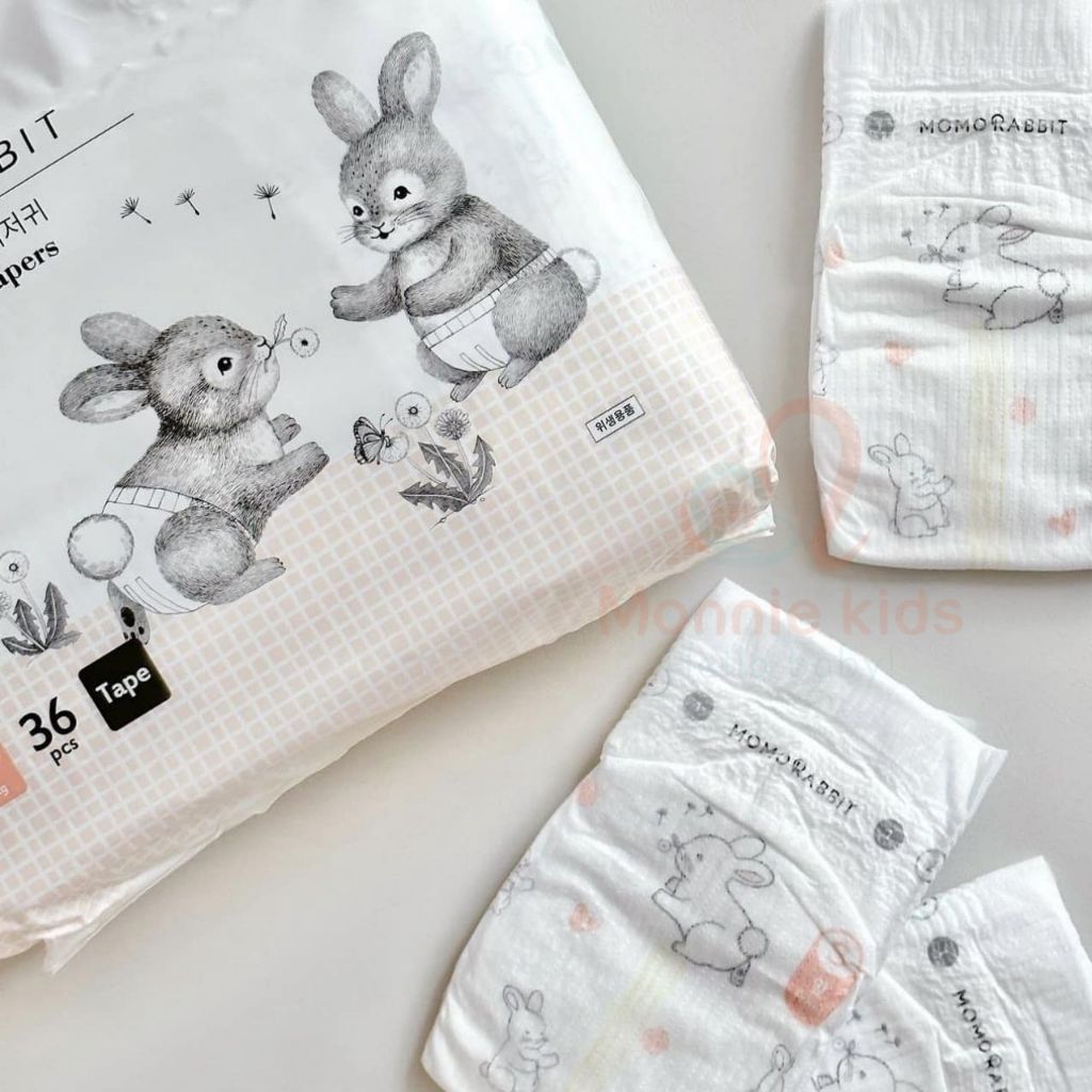Tã dán Momo Rabbit, miếng bỉm siêu mềm mỏng đủ size cho bé - ĐK3835
