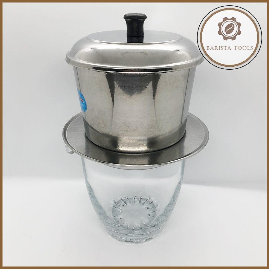 Bộ phin pha cà phê 1 lạng inox - thủy tinh ( loại phin núm )