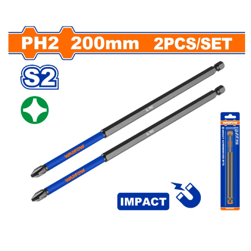 Đồ nghề wadfow bộ 2 mũi bắt vít đóng ph2 150mm , 200mm , 250mm , wsv4k64 , wsv5k65 , wsv6k66