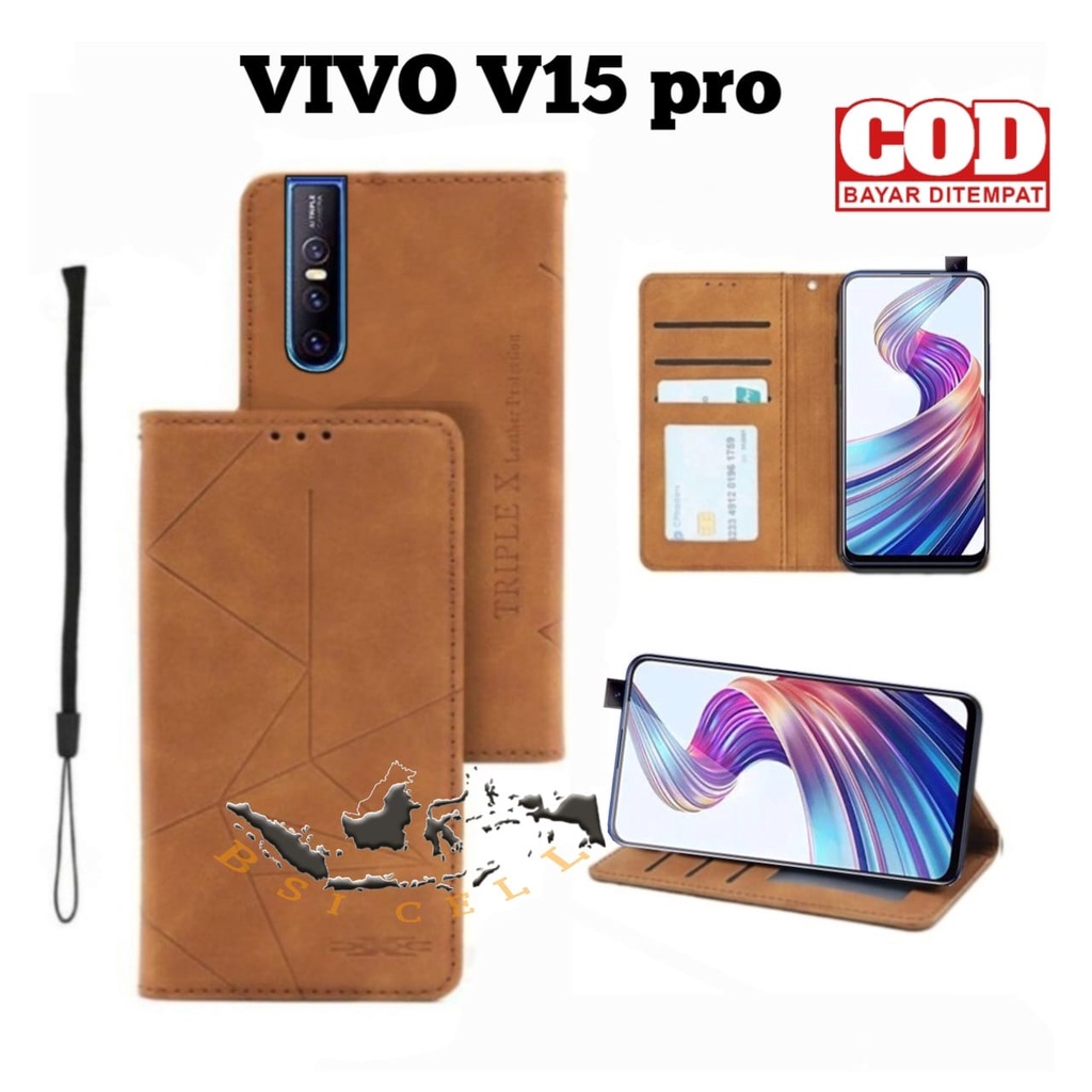 Wallet Flip Cover For Vivo V15 Case Kulit Flip Cover Vivo V15 Pro