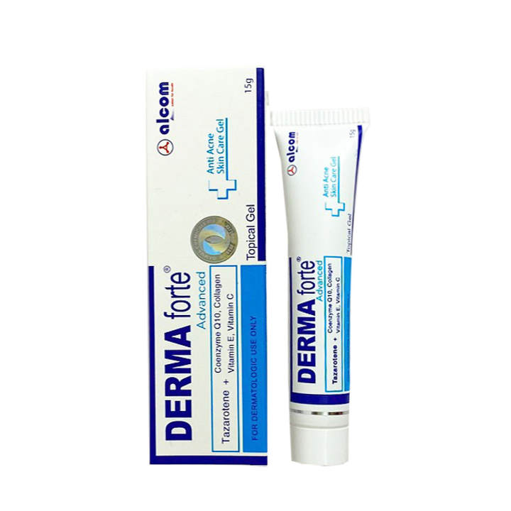 Kem mụn Derma forte – Gel giảm mụn giảm thâm DermaForte 15g Chính Hãng Gamma Chemicals Derma Fort chứa Azelaic Acid Q10 Vitamin E Vitamin C