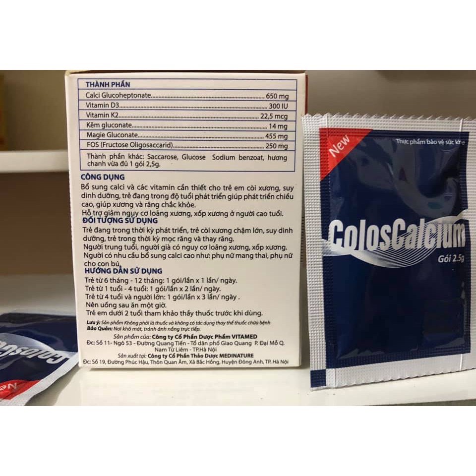 Canxi hữu cơ Coloscalcium Plus - Dạng gói pha
