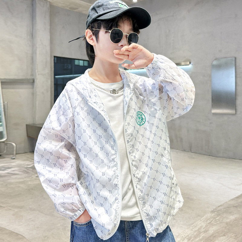 HOBIBEAR Quần áo chống nắng bé trai, áo khoác lụa băng mỏng cho trẻ em vừa và lớn, áo khoác chống nắng ngoài trời cho trẻ em