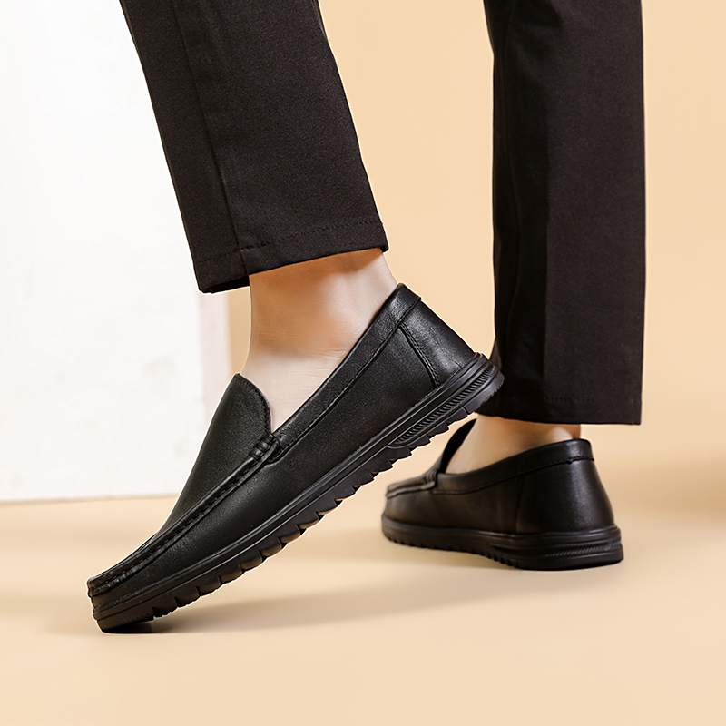 Giày Lười Da Nubuck Nam Clarks - Gorwin Step Black