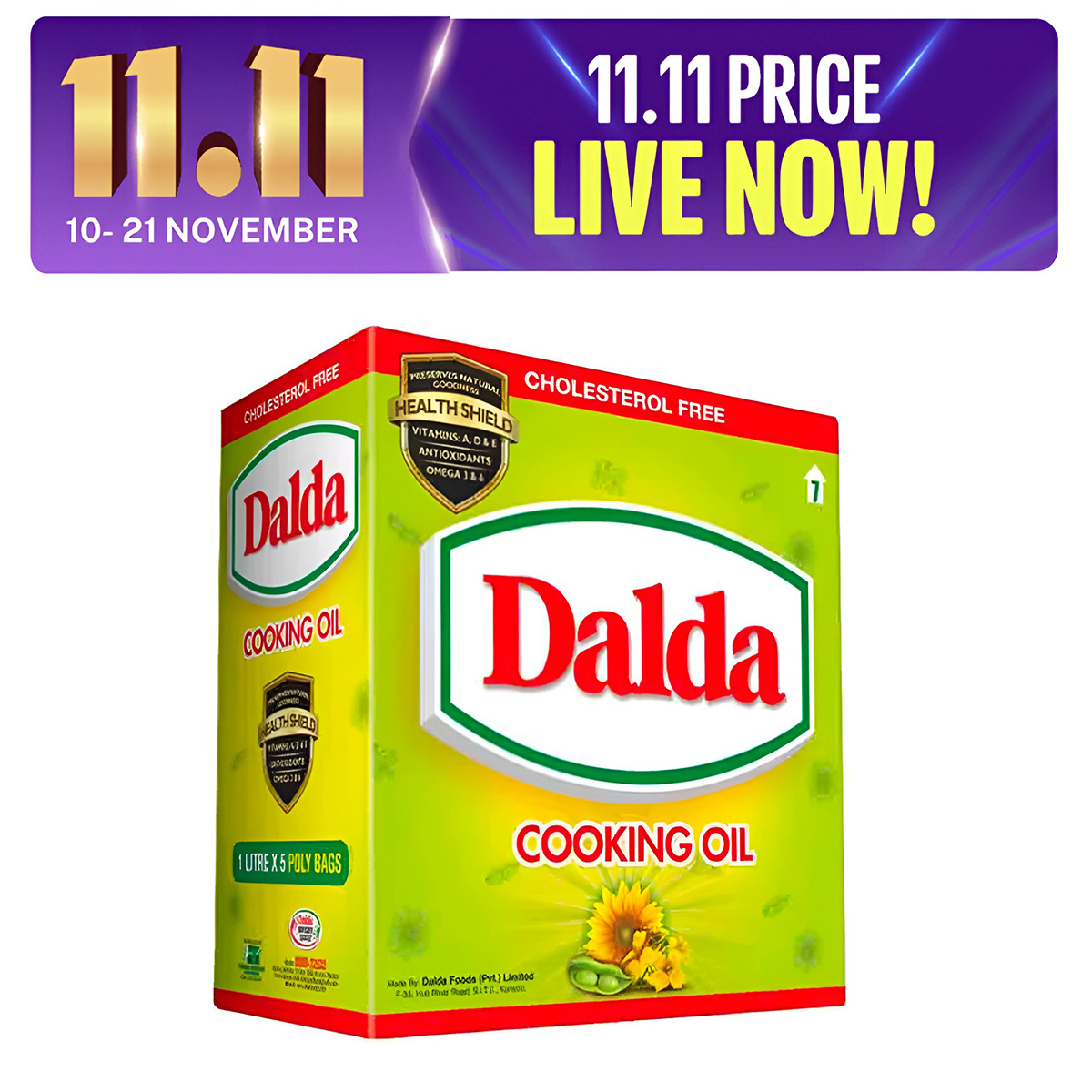 Dalda Cooking Oil 1x5kg Pillow Pouch