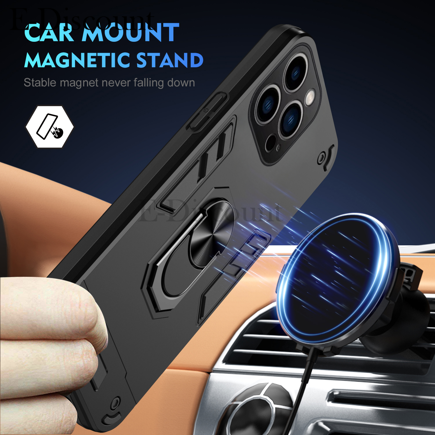 New Phone case Realme C75X C75 14X Back Cover Car Mounted Finger Ring Bracket Hard and Soft Dual Protection Fall Prevention For Realme C75X C75 14X case.