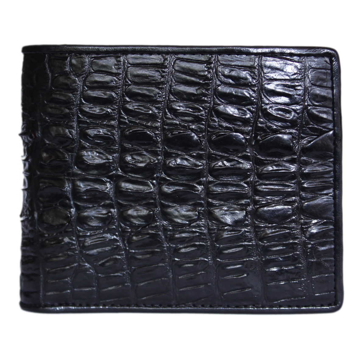 Men's black crocodile leather wallet