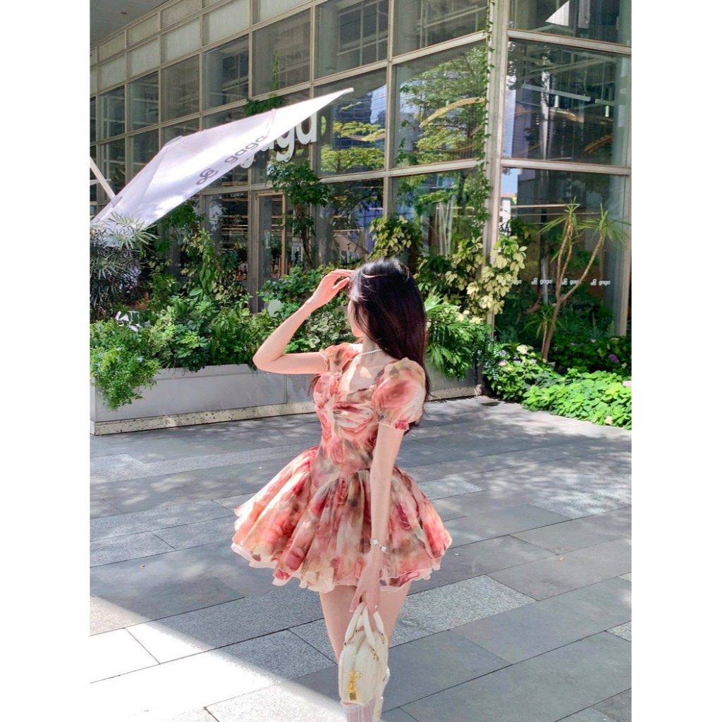 Đầm Hoa Dáng Xòe Tiểu Thư