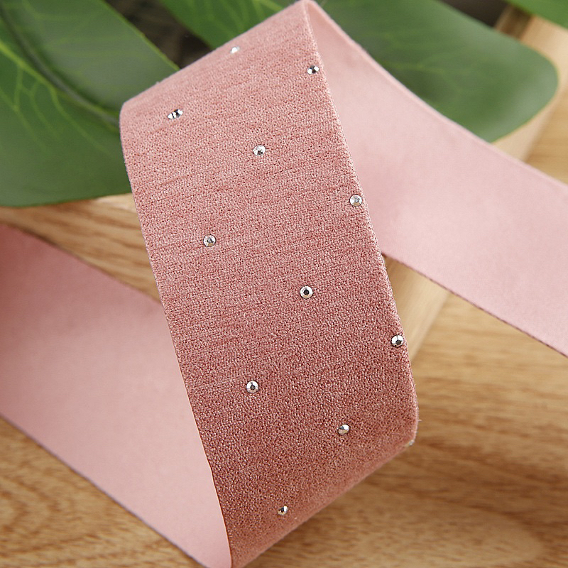 2 mét ruy băng vải đính đá (bản 2.5cm)