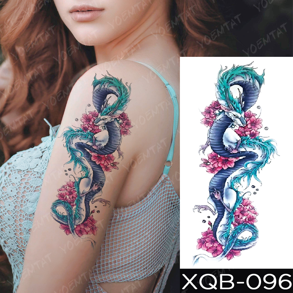 Waterproof%20Temporary%20Tattoo%20Sticker%20Ice%20Dragon%20Plum%20Blossom%20Flash%20Family%20Tree%20Fox%20Art%20Arm%20Fake%20Tatoo%20Women%20Men%20-%20Image%203