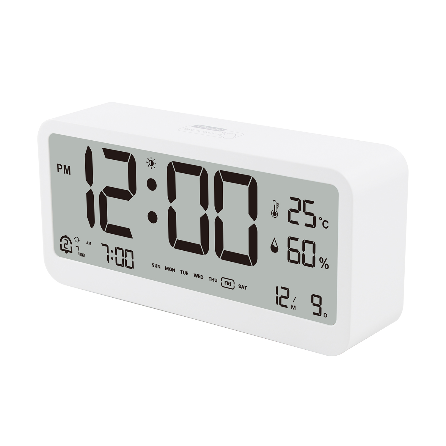 Large Display Smart Clock with Night Light with Thermometers Hygrometer Silent Electronic Clock Smart Digital Alarm Clock