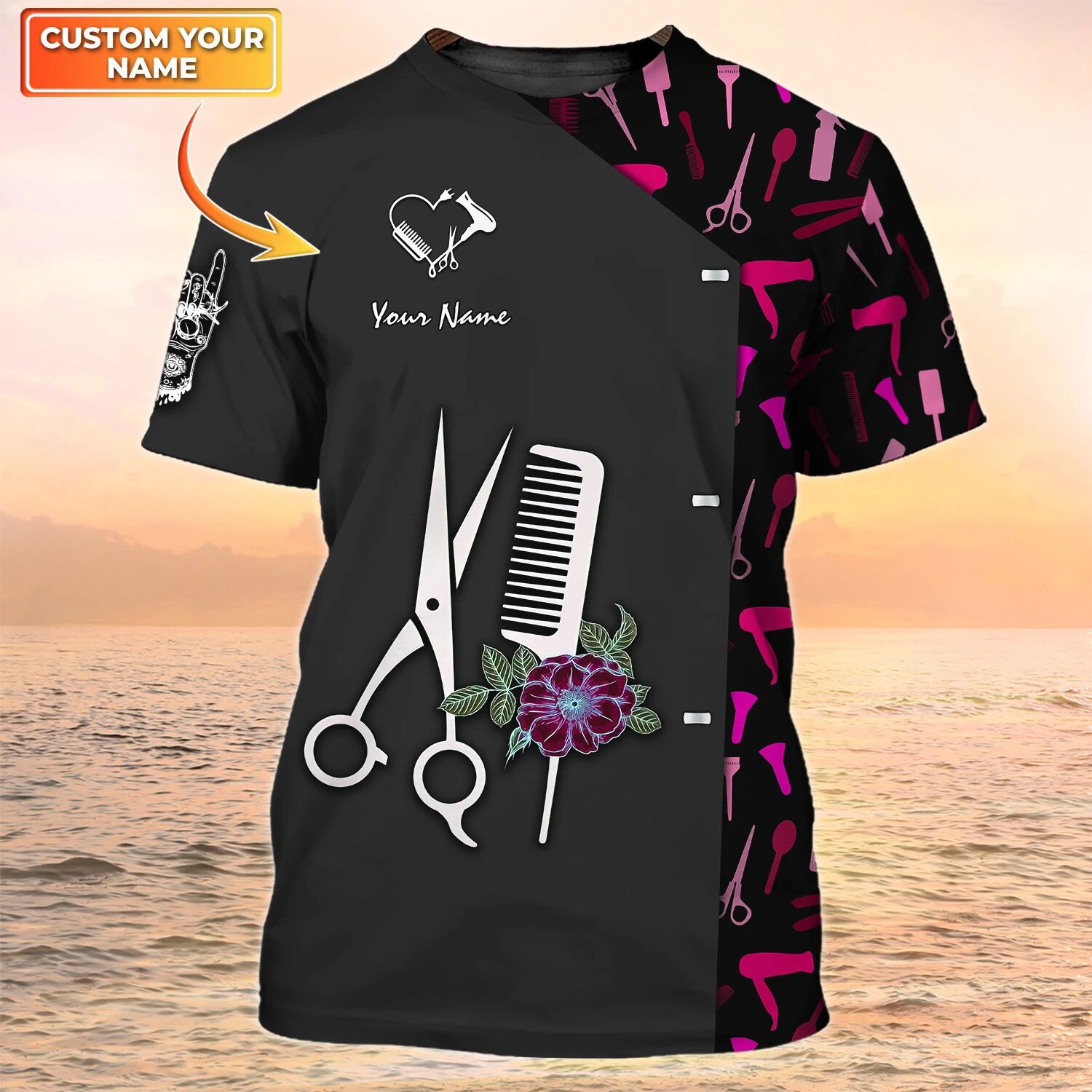 Newest Summer Men's T-shirt Hairdresser Hairstylist Custom Name - Main Image