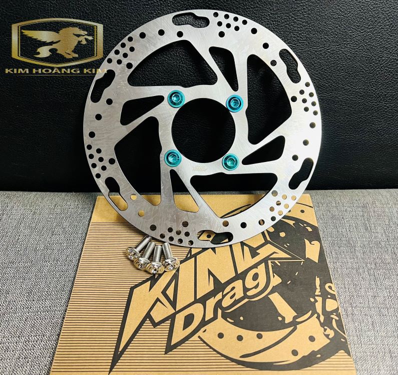 Đĩa KINGDRAG 220 kèm ốc Salaya hoặc Titan Xanh Lục gắn xe máy Sirius Wave Dream Exciter 135 Rsx Blade RS....